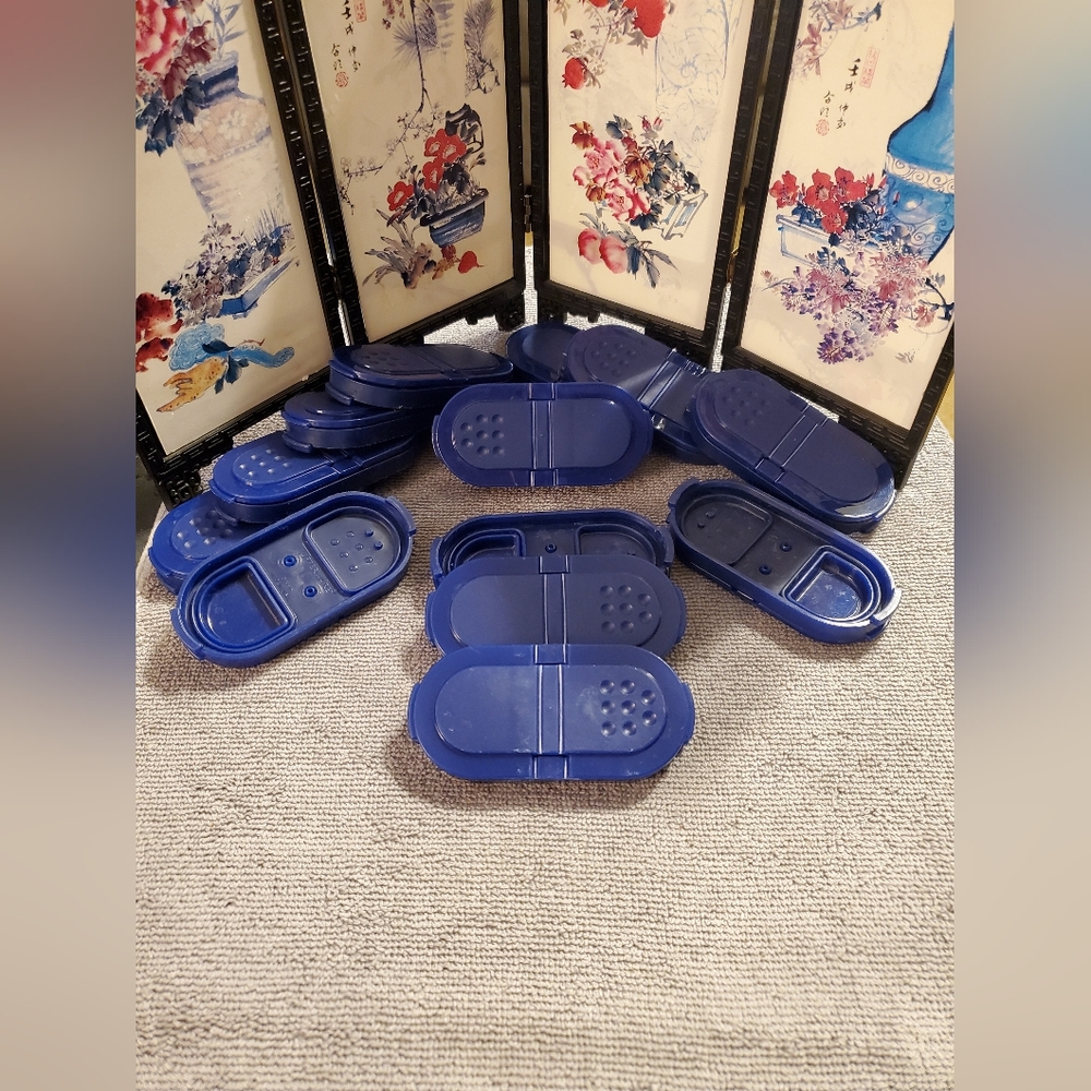 Tupperware Blue Modular Mates Small Half Cup Spices Containers with Carousel